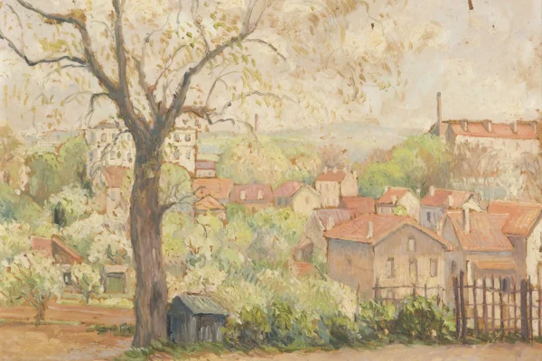 Vue de la fenêtre de l’artiste, 1934 - Georges MANZANA-PISSARRO (Louveciennes 1871-1961) <br>