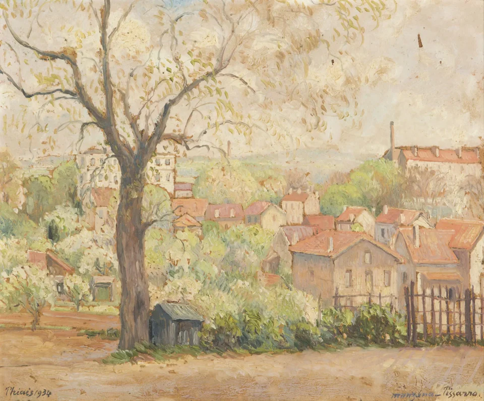 Vue de la fenêtre de l’artiste, 1934 - Georges MANZANA-PISSARRO (Louveciennes 1871-1961) <br>