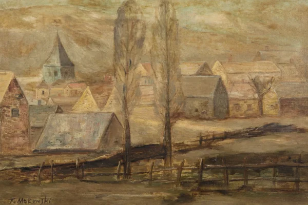 Village normand (Breuilpont), circa 1920 - Tadé MAKOWSKI (Auschwitz 1882 - Paris 1932) <br>