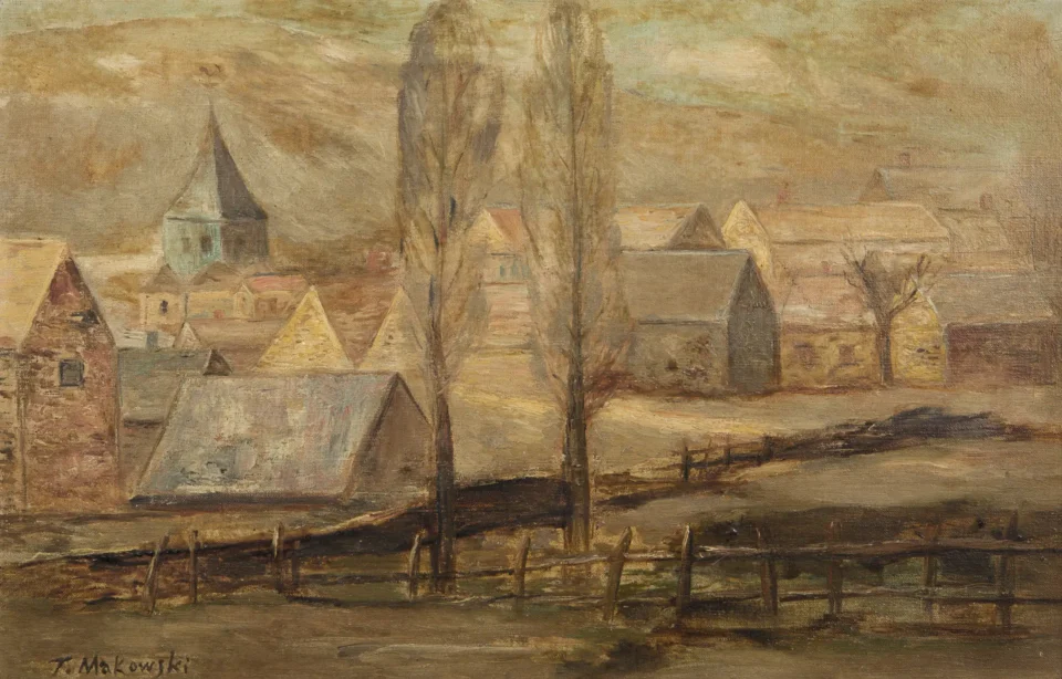 Village normand (Breuilpont), circa 1920 - Tadé MAKOWSKI (Auschwitz 1882 - Paris 1932) <br>