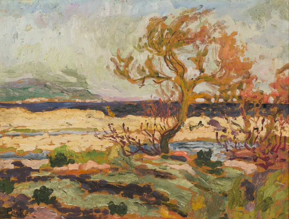 Arbre dans la campagne - Jean PESKE (Golta 1870 - Le Mans 1949) <br>