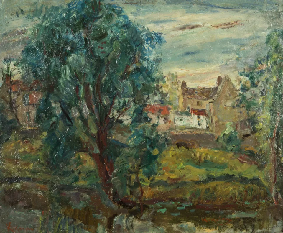 Village - Michel KIKOINE (Rechytsa 1892- Cannes 1968) <br>