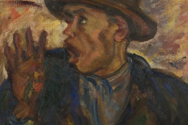 Portrait d'homme au chapeau, circa 1917 - Odon MARFFY  (1878-1959) <br>