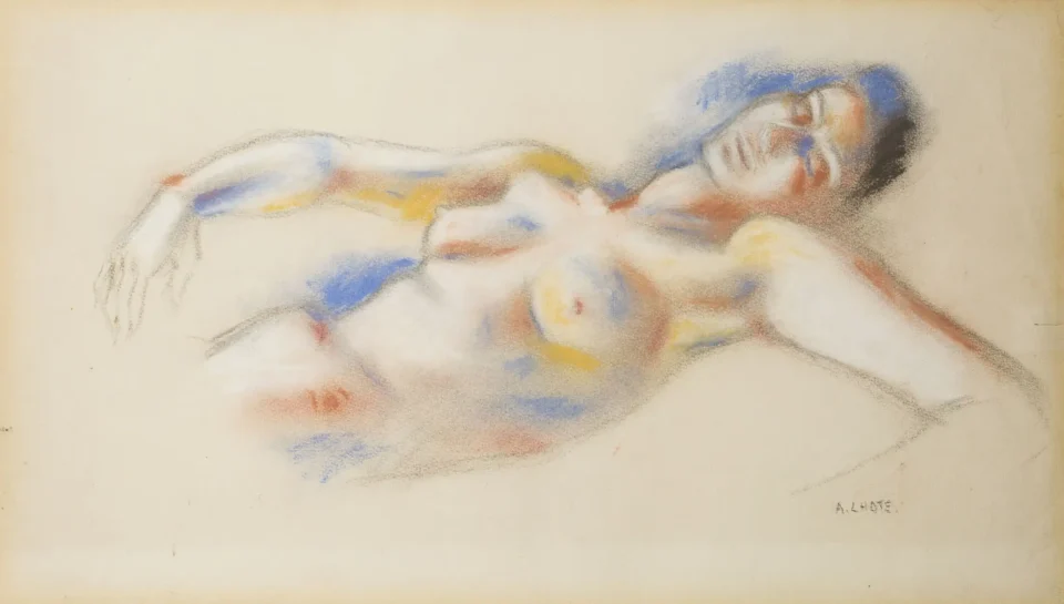 Femme couchée - André LHOTE (Bordeaux 1885- Paris 1962) <br>