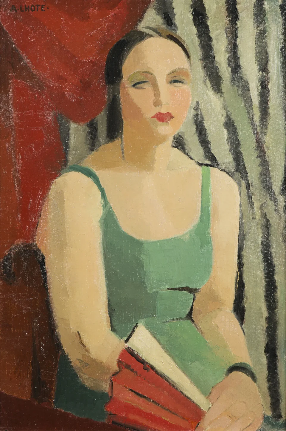 La femme à l’éventail - André LHOTE (Bordeaux 1885- Paris 1962) <br>