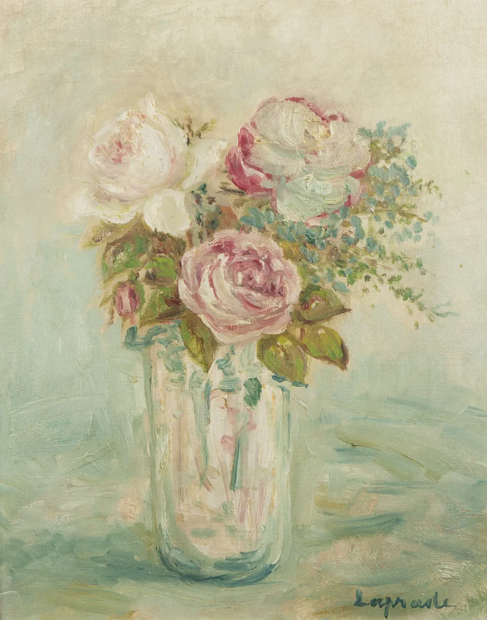 Bouquet de roses - Pierre LAPRADE (Narbonne 1875- Fontenay aux Roses 1931) <br>