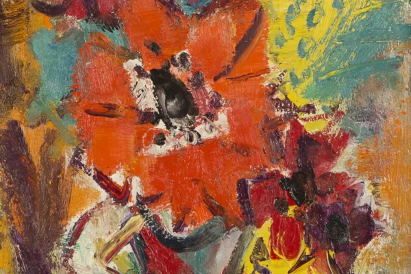 Bouquet de fleurs rouges, circa 1960 - GEN PAUL  (Paris 1895- 1975) <br>