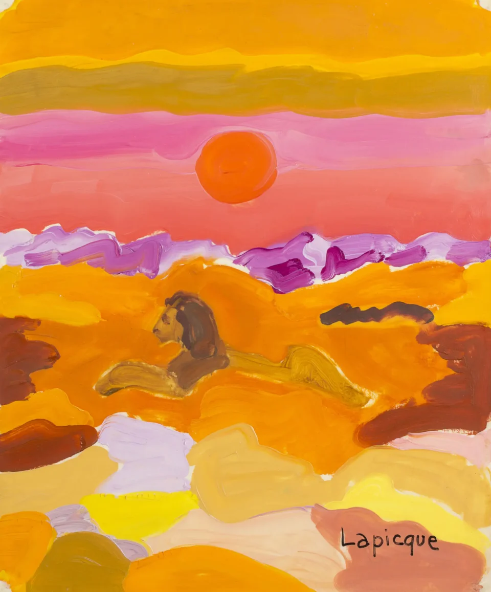 Lion dans le désert, 1962 - Charles LAPICQUE (Theizé 1898 - Orsay 1988) <br>