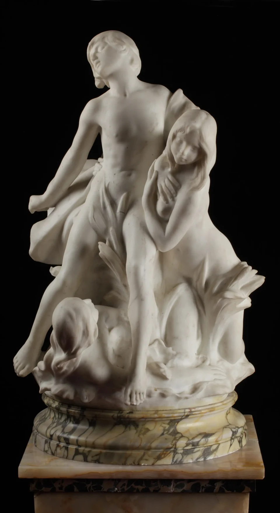 Jeune fille et jeune homme dans des roseaux - Paul GASQ (1860-1944)