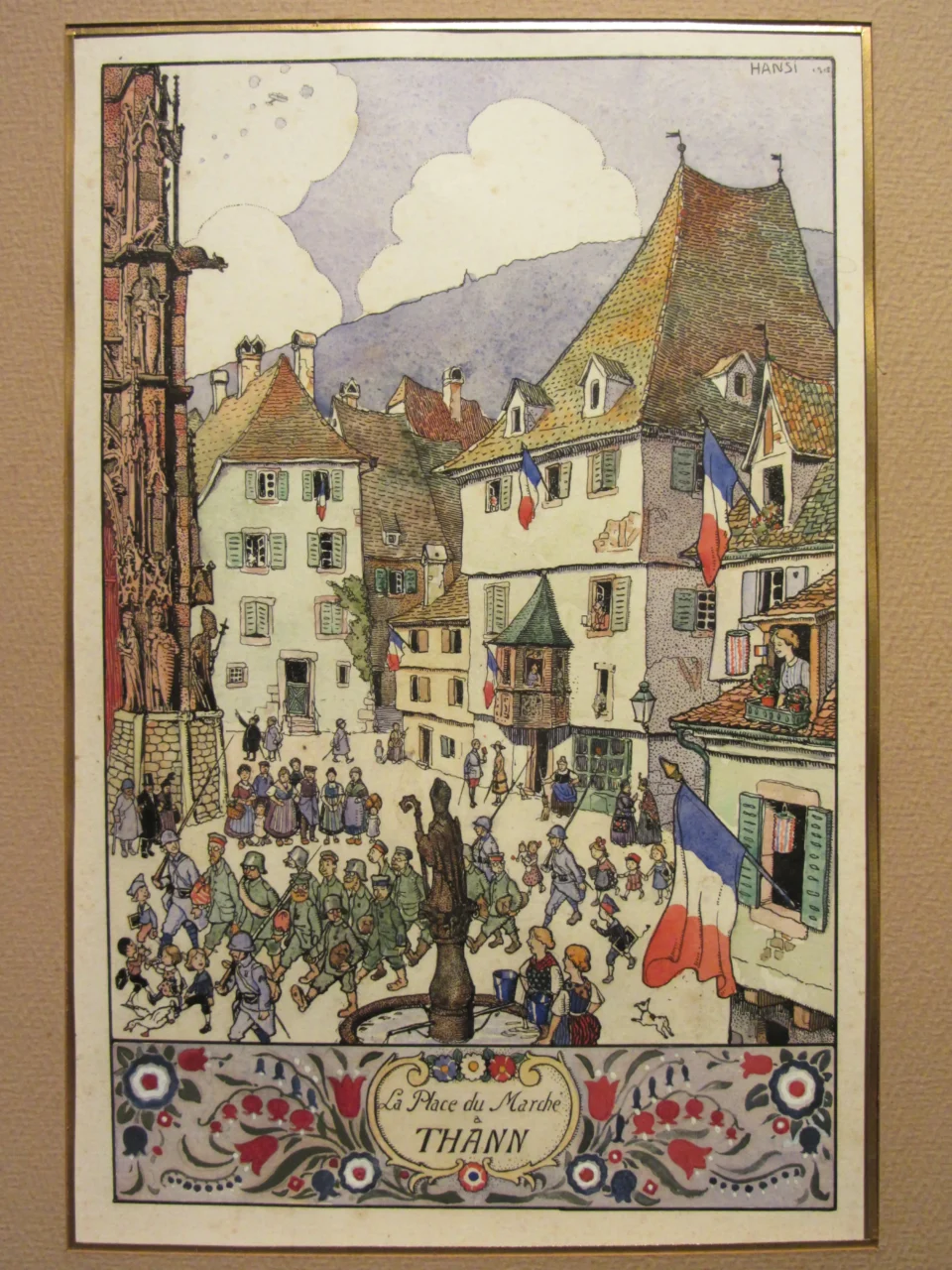 Place du marché à Thann - Jean-Jacques WALTZ dit HANSI (1873-1951)