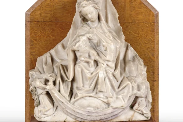 Vierge à l'enfant entourée de deux anges. - Vierge à l'enfant entourée de deux anges.