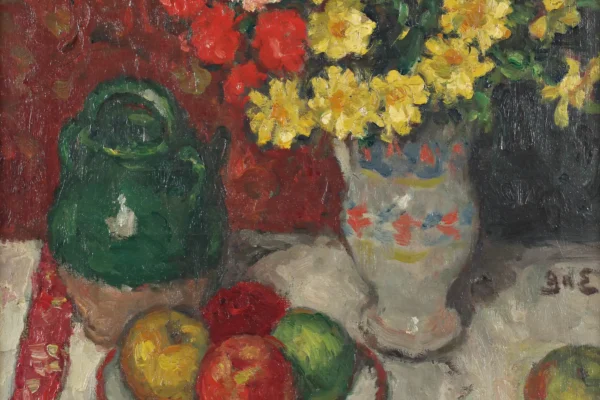 Géranium, marguerites et fruits 1907 - Georges D'ESPAGNAT (1870-1950)