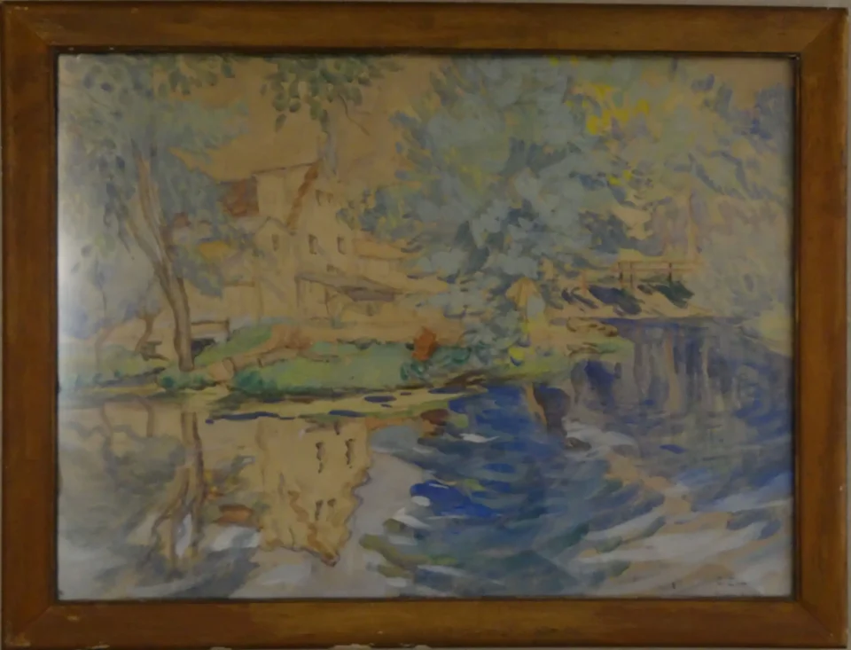 Etang devant la maison - Carlo ZANON (1889-?)