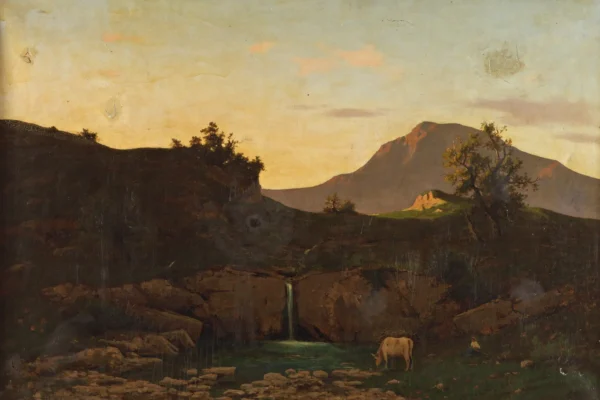 Paysage d'Italie - Luigi BERTELLI (1833 1916)