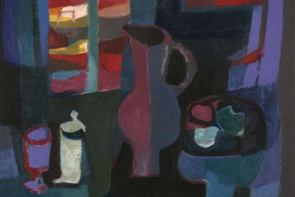 La fenêtre au champs rouge - Marcel MOULY (Paris 1918 - 2008)