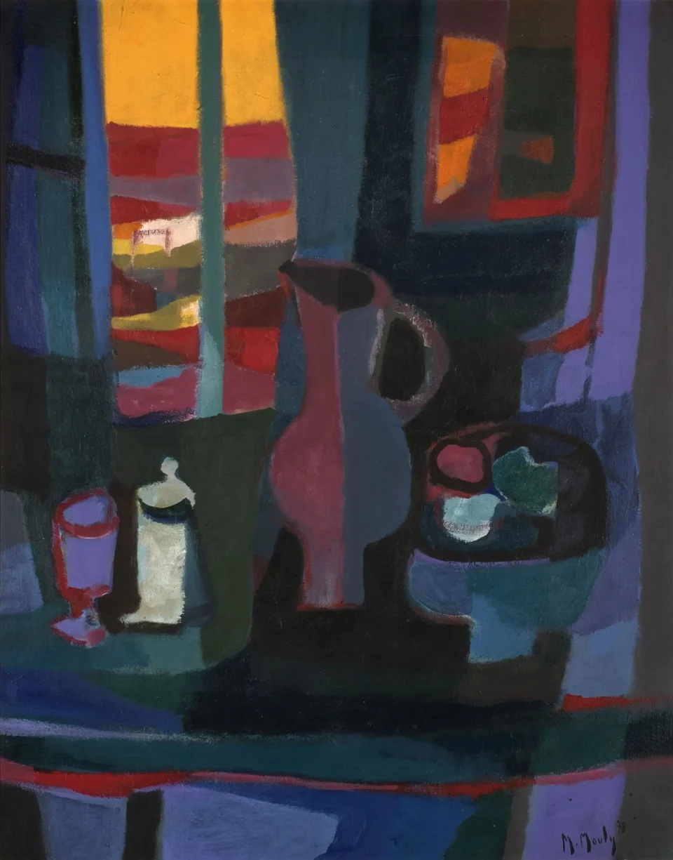 La fenêtre au champs rouge - Marcel MOULY (Paris 1918 - 2008)