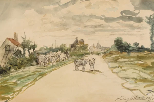 La route à Saint Parize le Chatelle - Johan Barthold JONGKIND (Latrop 1819- Saint Egrève 1891)