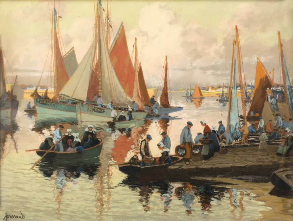 L’arrivée au port - Mathurin JANSSAUD (Manosque 1857-1940)