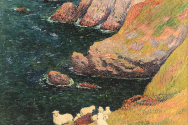 Falaises et moutons à Groix - Henry MORET (Cherbourg 1856 - Paris 1913)