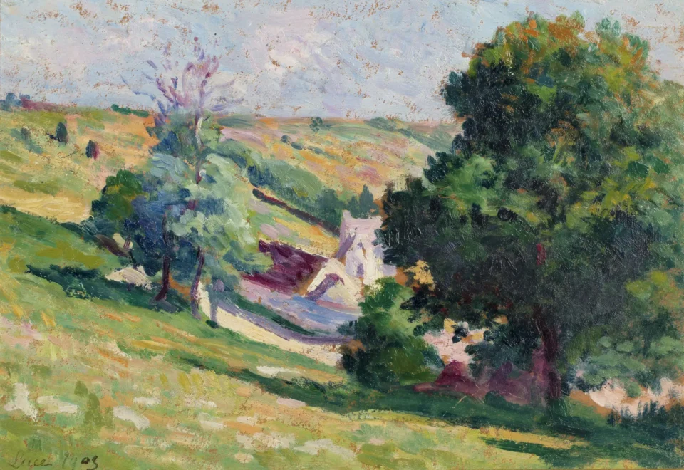 Moulineux, Le Bouquet d´arbres à l’entrée du village, 1903 - Maximilien LUCE  (Paris 1858 - 1941)