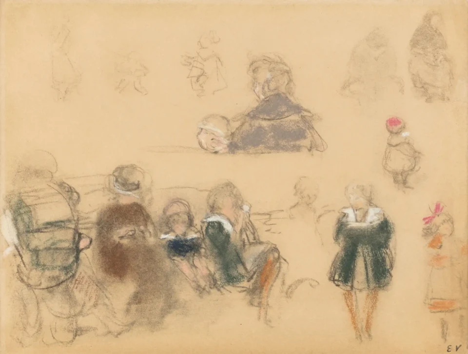 Etude de jeunes filles dans un parc, vers 1915 - Edouard VUILLARD (Cuiseaux 1868 - La Baule 1940)