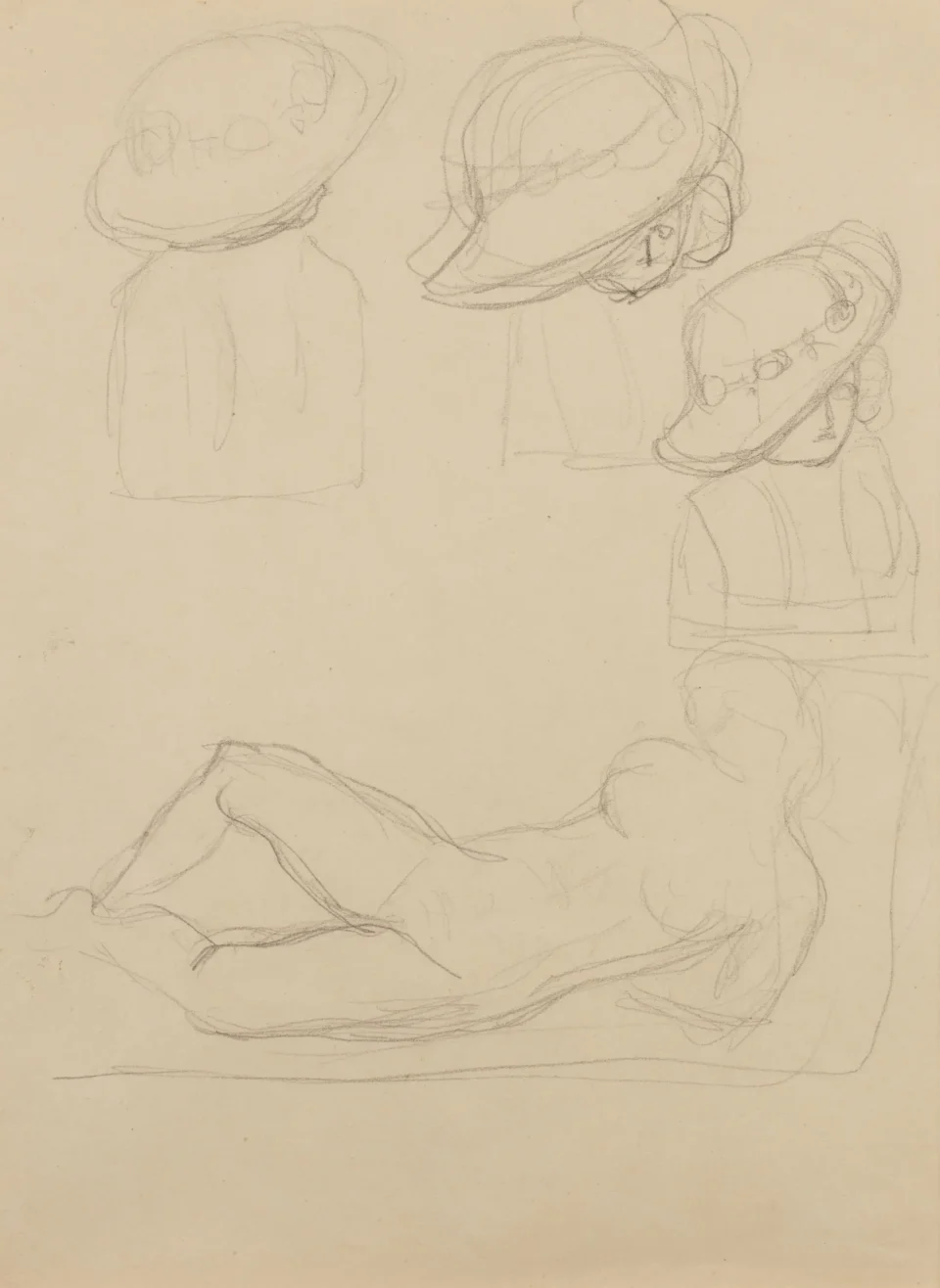 Nu de femme / Esquisse pour le Cesanne et des bustes d’enfants au chapeau, 1911 - Aristide MAILLOL (Banyuls 1861-1944)