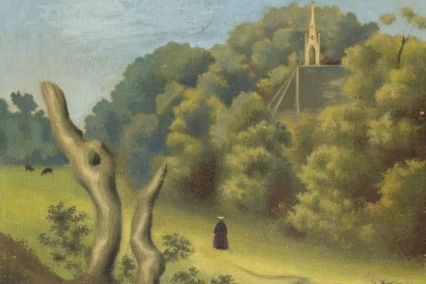 Paysage à l'église - Jean HUGO (Paris 1894 - 1984)