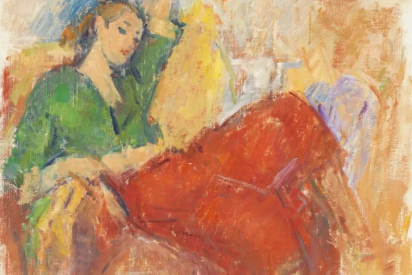 Femme assise un bras levé - Ion MUSCELEANU (1903-1997)