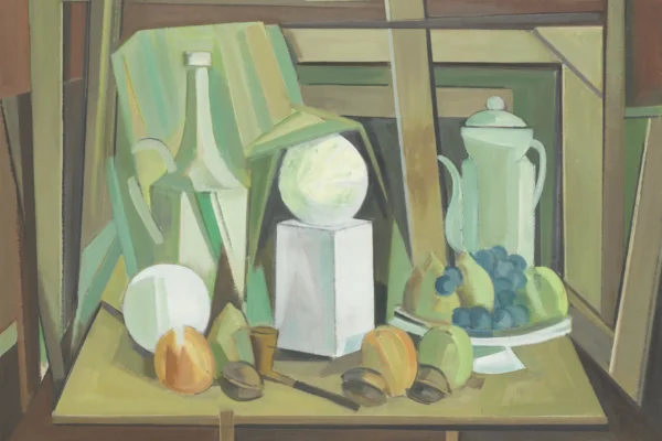 Nature morte à la pipe et aux fruits - Spiru CHINTILA (1921-1985)