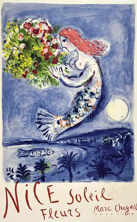 Marc Chagall – Nice Soleil Fleurs Signée par Marc Chagall - CHAGALL MARC