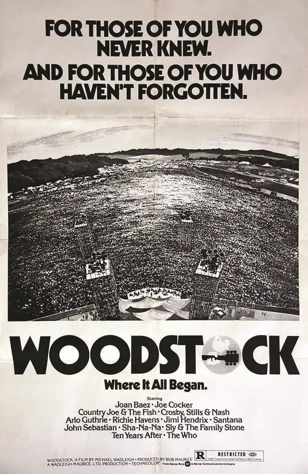 Woodstock –  Where it all Began rare affiche américaine 1970 - Woodstock -  Where it all Began rare affiche américaine 1970