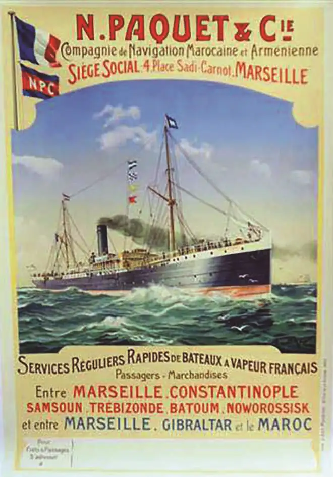 Compagnie de Navigation Marocaine et Arménienne N. Paquet & Cie 1910 - BRUN