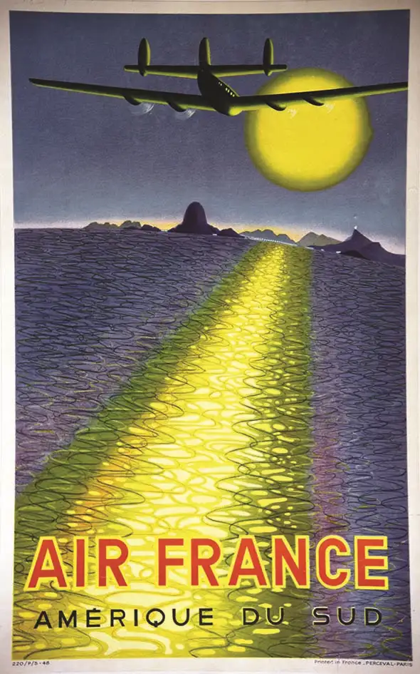 Amérique du Sud Air France 1948 - VASARELY  (non signée)