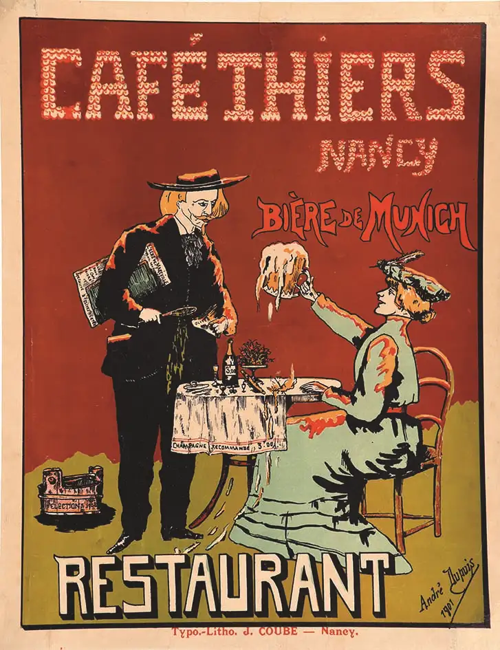 Nancy Café Thiers Bière de Munich 1901 Nancy (Meurthe et Moselle) - DUPUIS ANDRE