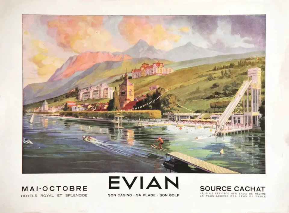 Evian Son Casino Sa Plage Son Golf Mai Octobre Source Cachat vers 1930 - Evian Son Casino Sa Plage Son Golf Mai Octobre Source Cachat vers 1930