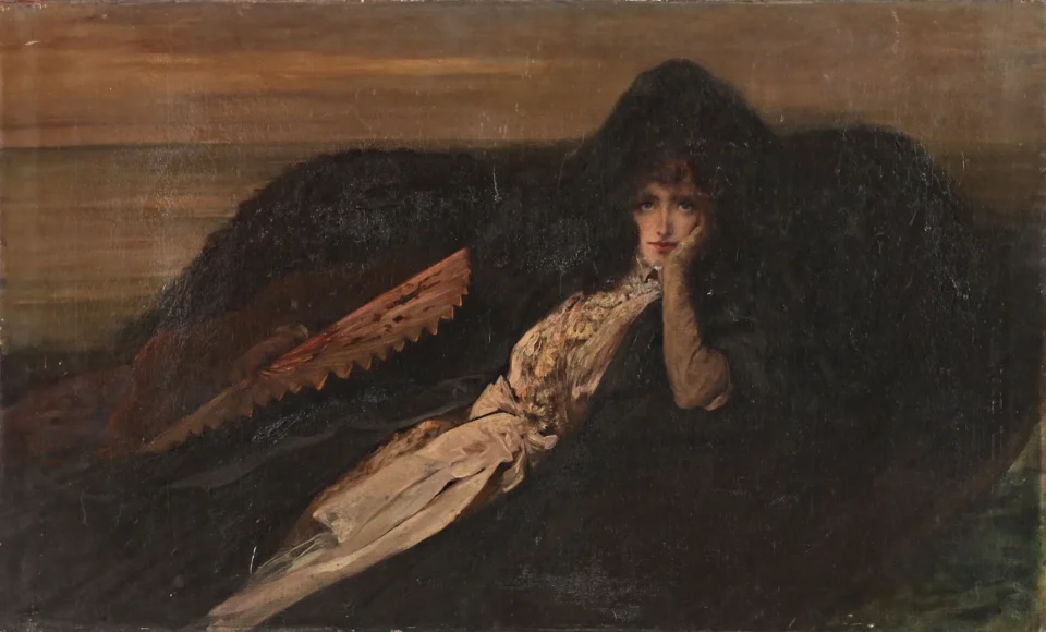 Portrait de Sarah BERNHARDT à l’éventail - Georges CLAIRIN (1843-1919)