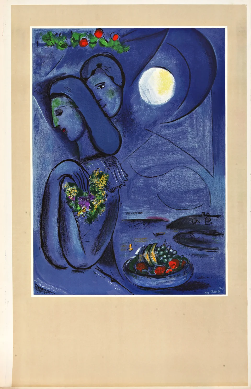 Profils bleus – Saint Jean- Cap – Ferrat, 1952 - D'après Marc Chagall  (1887-1985)