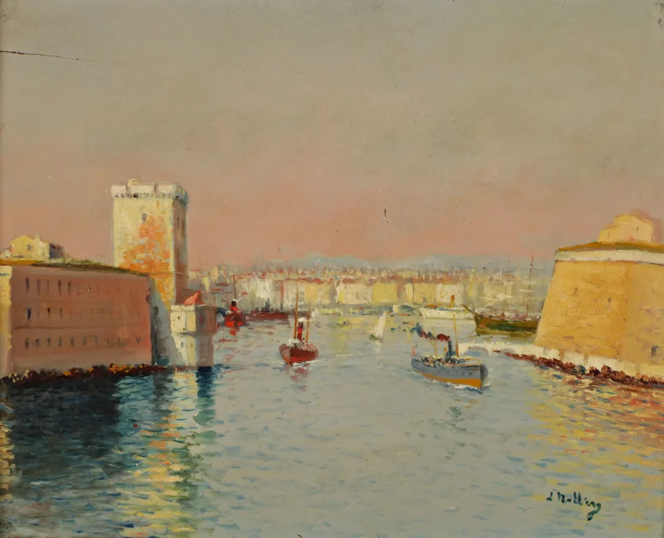 Vue de port de Marseille - Louis NATTERO (1870-1915)