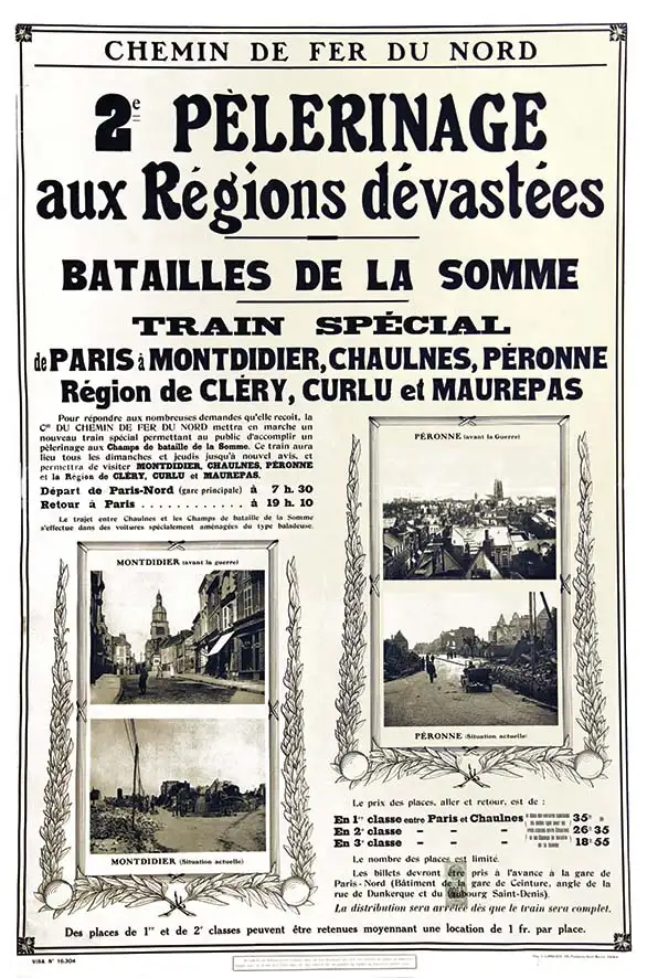 Bataille de la Somme – 2 ème  Pèlerinage Aux Région Dévastées     vers 1920 - Bataille de la Somme - 2 ème  Pèlerinage Aux Région Dévastées     vers 1920