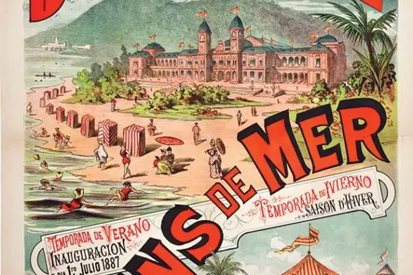 San Sebastian - Grand Casino -  Bains de Mer - Très rare affiche / Very Rare Poster     1887 - San Sebastian - Grand Casino -  Bains de Mer - Très rare affiche / Very Rare Poster     1887