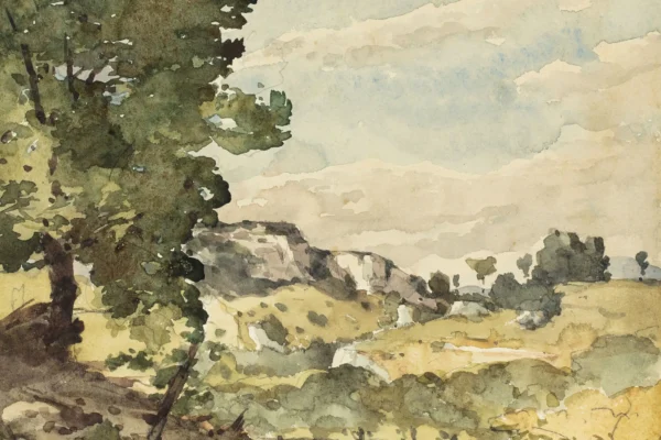 Les Eyzies, Dordogne - Henri Joseph HARPIGNIES (Valenciennes 1819 - Saint Privé 1916)