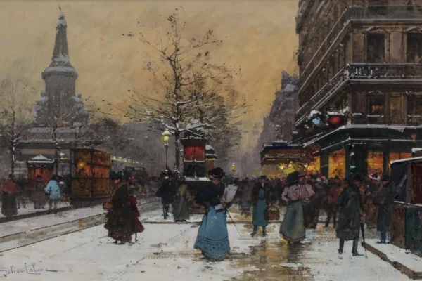 Place de la République sous la neige - Eugène GALIEN- LALOUE (Paris 1854 - Chérence 1941)