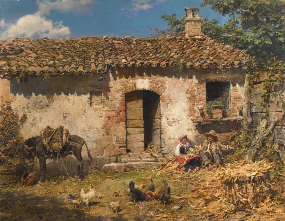 Paysans au repos - José BENLLIURE Y GIL (Canamelar 1855 - Valence 1937)