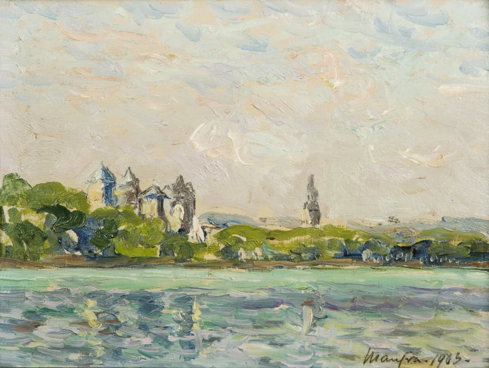 Château, lac à Annecy - Maxime MAUFRA (Nantes 1861 - Poncé sur le Loir 1918)