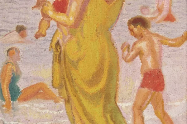 Femme à la robe jaune sur la plage, vers 1916 - Maurice DENIS (Granville 1870 - Paris 1943)