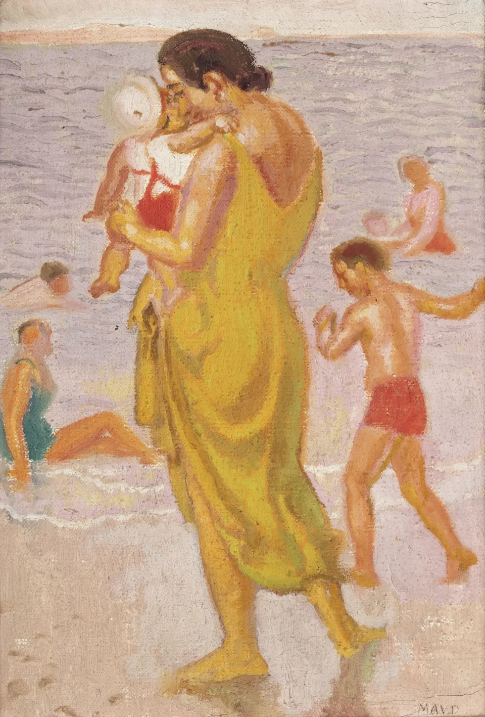 Femme à la robe jaune sur la plage, vers 1916 - Maurice DENIS (Granville 1870 - Paris 1943)