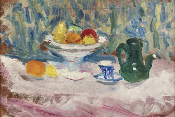 Nature morte à la cafetière et au compotier de fruits, 1948 - Charles CAMOIN (Marseille 1879 - Paris 1965)