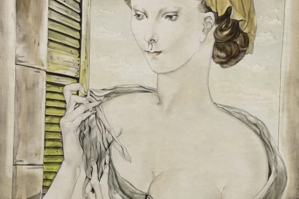 Jeune femme nouant son châle, 1951 - Leonard Tsuguharu FOUJITA (Edogama 1886 - Zürich 1968)