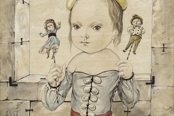 Petite fille aux marionnettes, 1951 - Leonard Tsuguharu FOUJITA (Edogama 1886 - Zürich 1968)