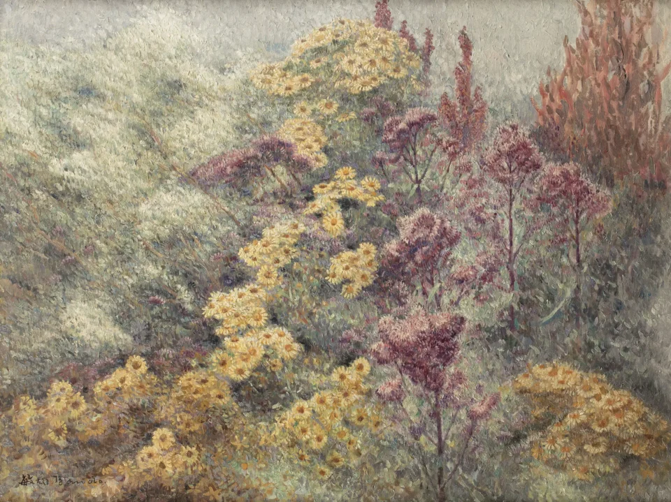 Paysage aux asters - Toshio BANDO (Tokushima 1895 - Paris 1973)